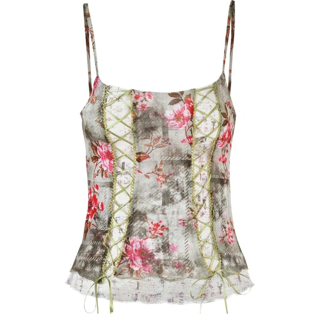 Tiger Mist Orion Lace Up Floral Tank